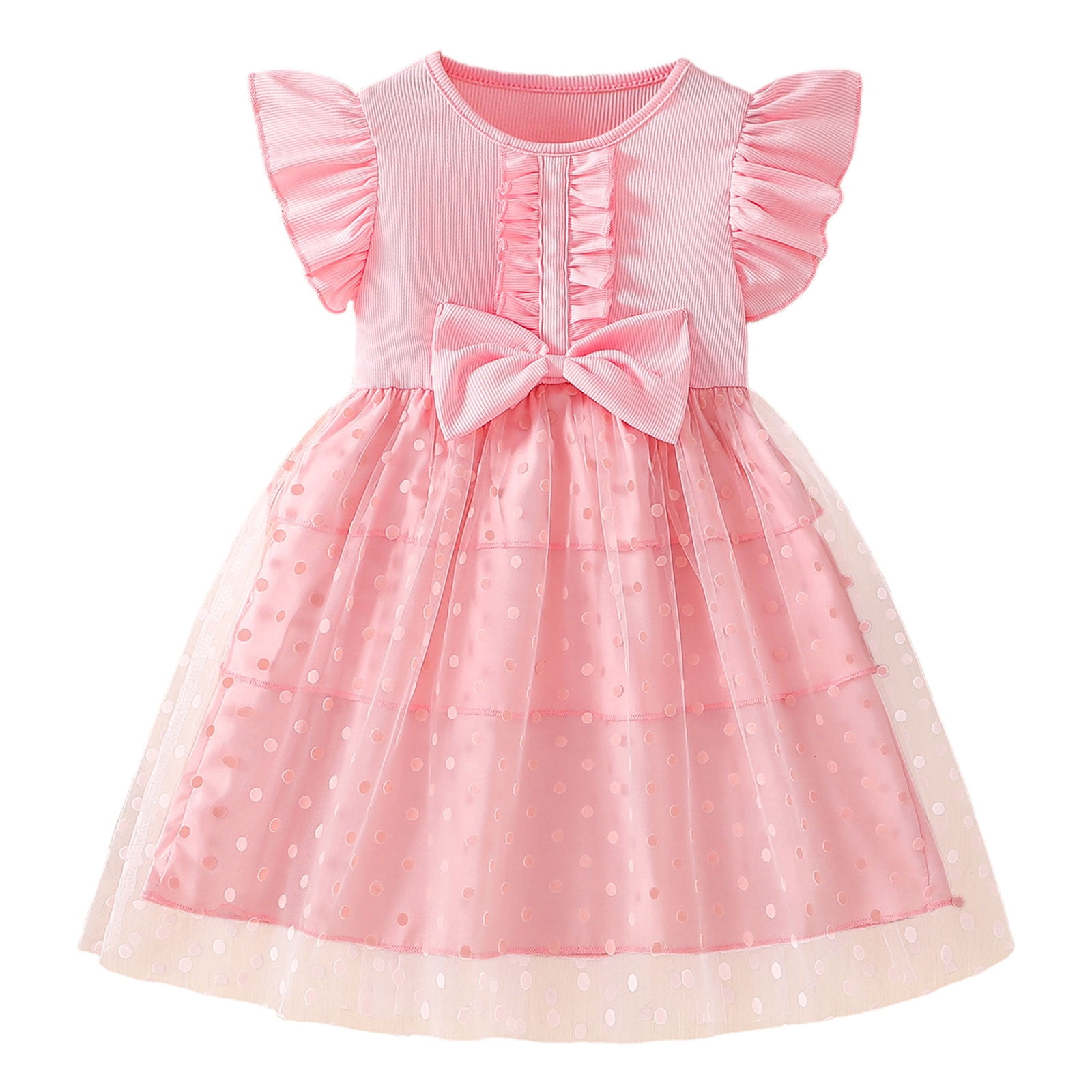 Avrntaa Toddler Girls Summer Tutu Dress: Floral Print Puff Sleeve Tulle ...