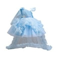 thumbnail image 1 of Avrntaa Toddler Girls Wedding Dresses Tulle Birthday Party Dress Multiple Layers Tailed Dress for 1-8Y, 1 of 8