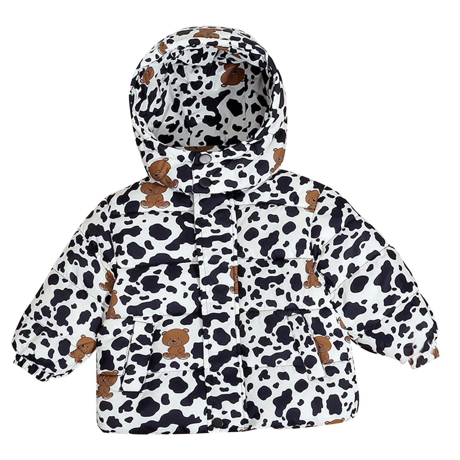 Avrntaa Toddler Kids Winter Coat Funny Print Hood Jacket Lightweight Warm Outwear for 9M-8Y ...