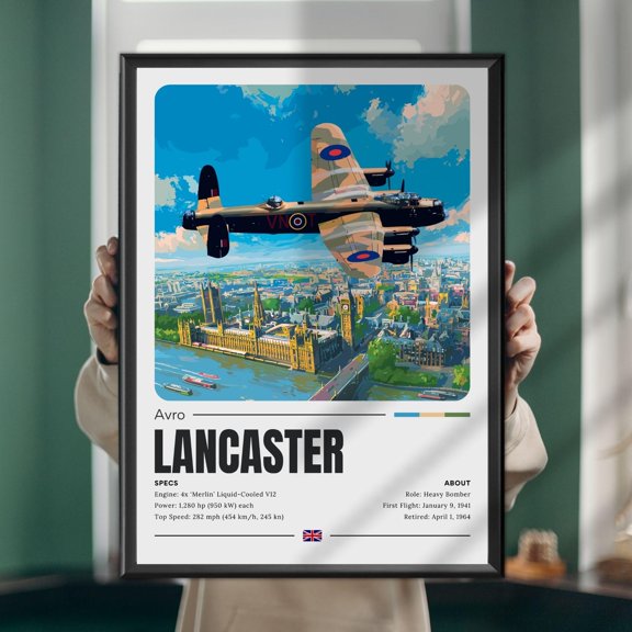 Avro Lancaster Over London Poster, Poster Only