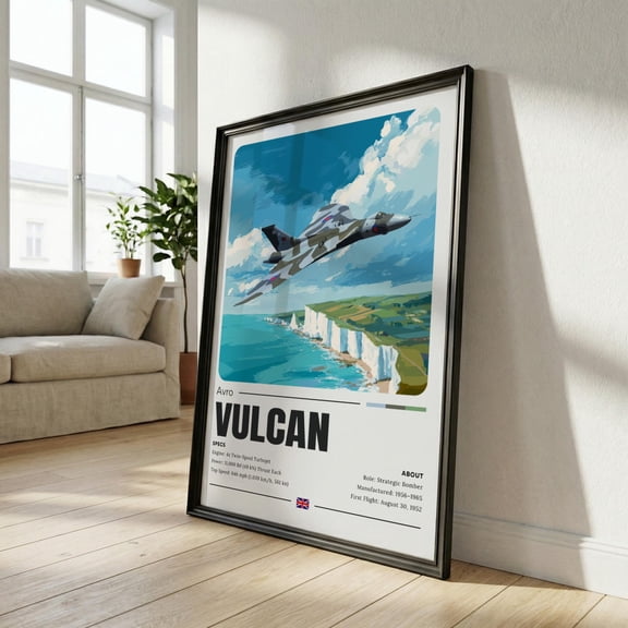 Avro Vulcan Bomber Print Cold War RAF Aircraft Aviation Art, Poster Only