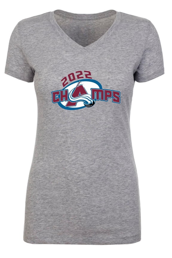 Avs Avalanche Champions Champs Cup LADIES V-NECK T-shirt