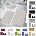 thumbnail image 1 of Avtoify 3Pcs Bathroom Rugs Set - Non-Slip, Ultra-Soft Absorbent Mats for Bath, Shower, Toilet - Quick Dry & Machine Washable Beige, 1 of 8