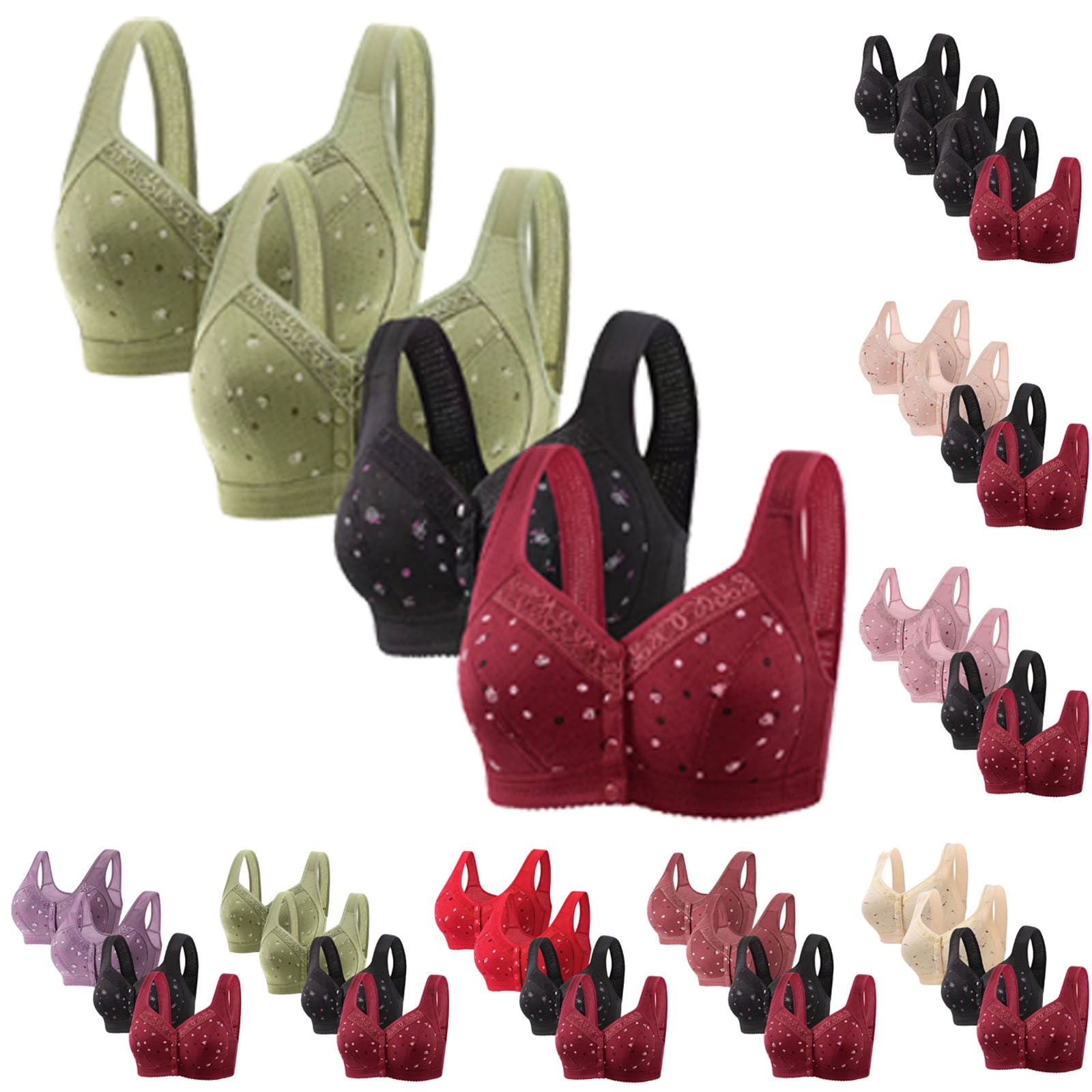 Avtoify 4PC Women's Plus Size Wireless Push-Up Comfortable Breathable ...