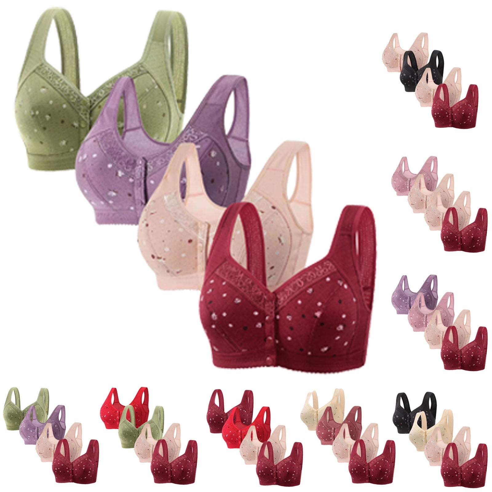 Avtoify 4PC Women's Plus Size Wireless Push-Up Comfortable Breathable ...