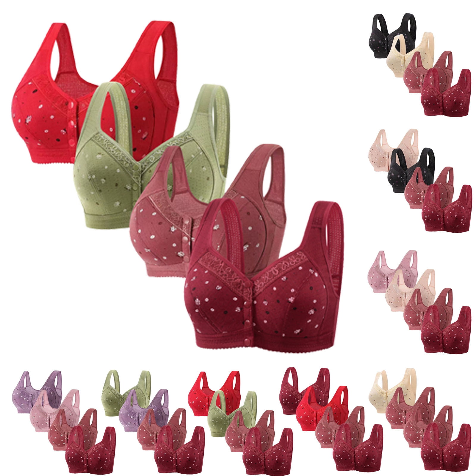 Avtoify 4PC Women's Plus Size Wireless Push-Up Comfortable Breathable ...