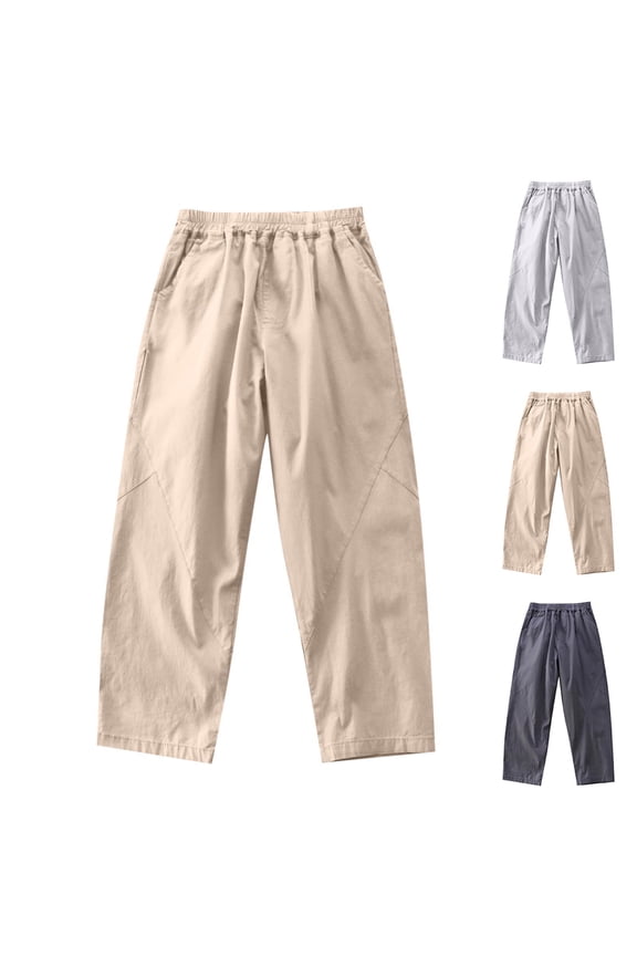 Boy's Children's Summer Solid Loose Thin-Dry Long Pants Elastic Sports Pants Cargo Pants- Pants Casual Outerwear Pants Air Conditioning Pants