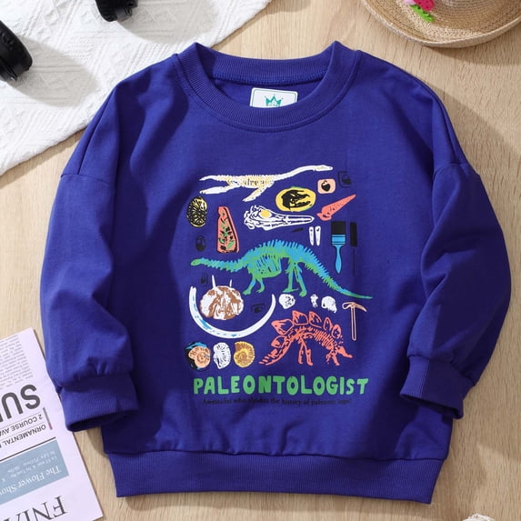 Avtoify Boys Long Sleeve Shirts Fall and Winter Fashionable Sleeve Long Sleeve Sweatshirt Girls Pullover Sweatshirt