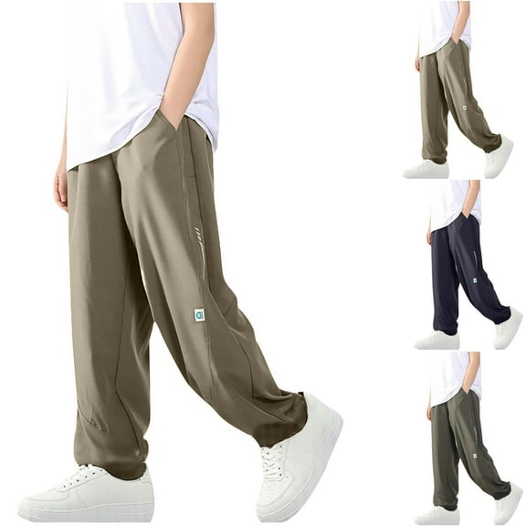 Avtoify Boys Pants Causal, Boys Sweatpants Plus Size, Summer Medium-Sized Children's Casual Mosquito Net Pants, Loose Straight Leg Sports Pants
