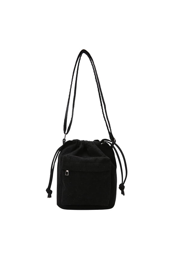 Canvas Shoulder Bag Crossbody Small Cloth Bag Multiple Backpack Styles Black