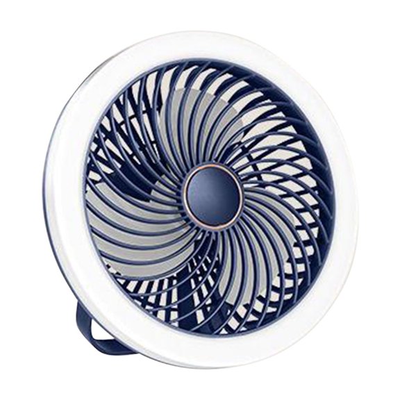 PRETXORVE Ceiling Fan with Lights Enclosed Low Fan Light Ceiling Light with Fan USB Rechargeable Electric Fan Blue