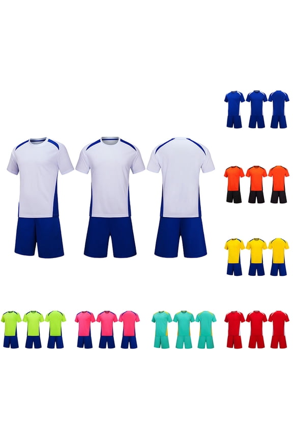 Children Solid Color Football Sports Games Summer Toddler Training Uniforms Jerseys
