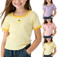 thumbnail image 1 of Avtoify Children's Solid Color Short Sleeve Round Neck Summer Kids T Shirt, 1 of 6