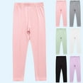 thumbnail image 1 of Avtoify Children's Solid Elastic Waist-Tenths Pants Children's Thin Casual Comfortable Base Layer Pants Long Pants, 1 of 6