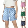 thumbnail image 1 of Avtoify Children's Summer Non-positional Print Elastic Waist Button Side Pocket Sports Shorts, 1 of 7