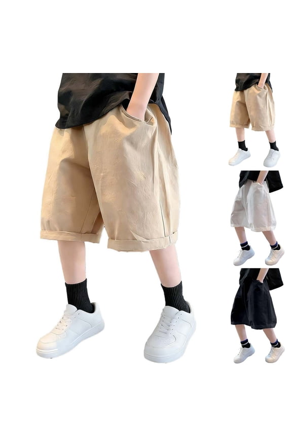 Children's Summer Thin Five-Point Pants Boy's Casual Loose Sports Cargo Pants Large Pocket Shorts