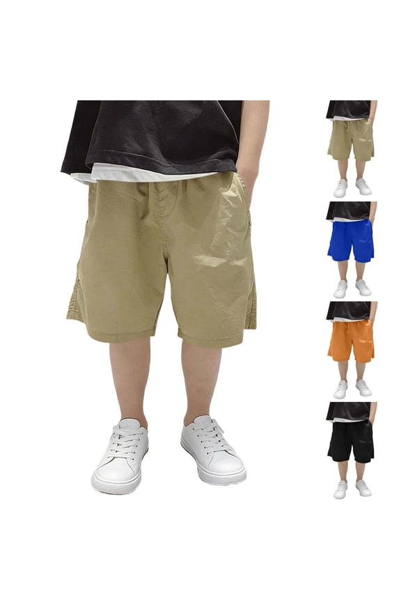 Children's Summer Thin Five-Point Pants Boy's Casual Loose Sports Cargo Pants Large Pocket Shorts