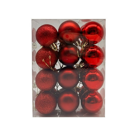 Avtoify Christmas Tree Balls, 24Pcs Christmas Tree Bauble Hanging Home Party Ornament Decor Red 1.18in