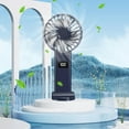 thumbnail image 1 of Avtoify Summer Fans, Digital Display Folding Fan USB 5-speed Rechargeable Small Fan Portable Handheld Fan, 1 of 5
