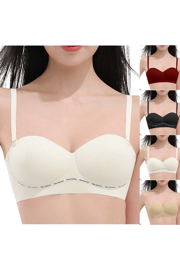 Fashion Women Solid Color Wireless Semi Fixed Summer Womens Dressy Casual Bras Cup Jelly Support