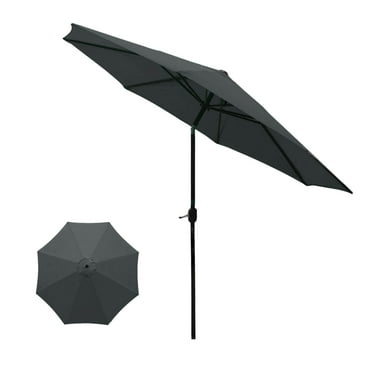 Avtoify Garden Umbrella Outdoor Stall Umbrella Beach Sun Umbrella Replacement Cloth 118 Inch Diameter with 8 Bones Gray