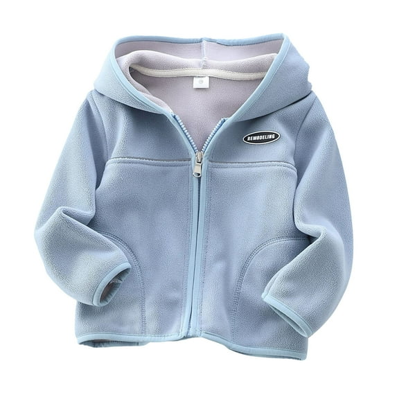 Avtoify Girls Hoodies Casual, Girls Fall Jacket Lightweight Leisure, Boys and Girls Fashion Solid Color Thick Warm Zip-Up Hooded Jacket