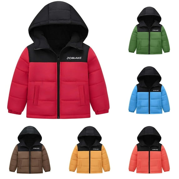 Avtoify Girls Hoodies Casual, Girls Fall Jacket Lightweight Leisure, Children's Solid Color Winter Long Sleeve Hooded Down Jacket