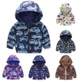 thumbnail image 1 of Avtoify Girls Hoodies Casual, Girls Fall Jacket Lightweight Leisure, Children's Unisex Fashion Flower Car Pattern Windproof Jacket Hooded Coat, 1 of 5