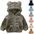 thumbnail image 1 of Avtoify Girls Hoodies Casual, Girls Fall Jacket Lightweight Leisure, Children's Unisex Lamb Wool Fleece Jacket with Hooded Sweatshirt Zipper Outdoor Clothes, 1 of 9