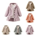 thumbnail image 1 of Avtoify Girls Hoodies Casual, Girls Fall Jacket Lightweight Leisure, Fashion Girl Solid Color Fleece Jacket Warm Hooded Open Front Long Coat, 1 of 8
