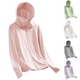 thumbnail image 1 of Avtoify Girls Fall Long Sleeve Casual Outwear Solid Color Hooded Protection Ice Touch Sun Jacket for Girls 3-16 Long Sleeve Zip Up Outer Top, 1 of 5