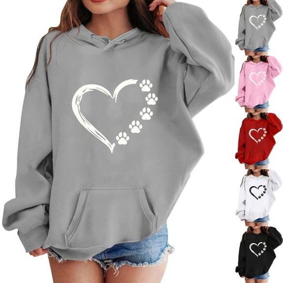 Avtoify Girls Hoodies Casual, Toddler Girls Fall Clothes, Children's Long-Sleeved Patterned T-Shirt, Printed Round-Neck Short Version Suitable for Boys and Girls of All Ages, Hooded Sweatshirt