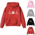 thumbnail image 1 of Avtoify Girls Hoodies Casual, Toddler Girls Fall Clothes, Children's Long-Sleeved Patterned T-Shirt with Printed Round Neck, Suitable for Boys and Girls, Hooded Sweatshirt, 1 of 4