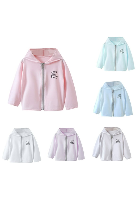 Girls Hoodies Casual, Toddler Girls Fall Clothes, Unisex Sunscreen Ice Silk Hot Sun Protective Shirt Summer Sun Shirt