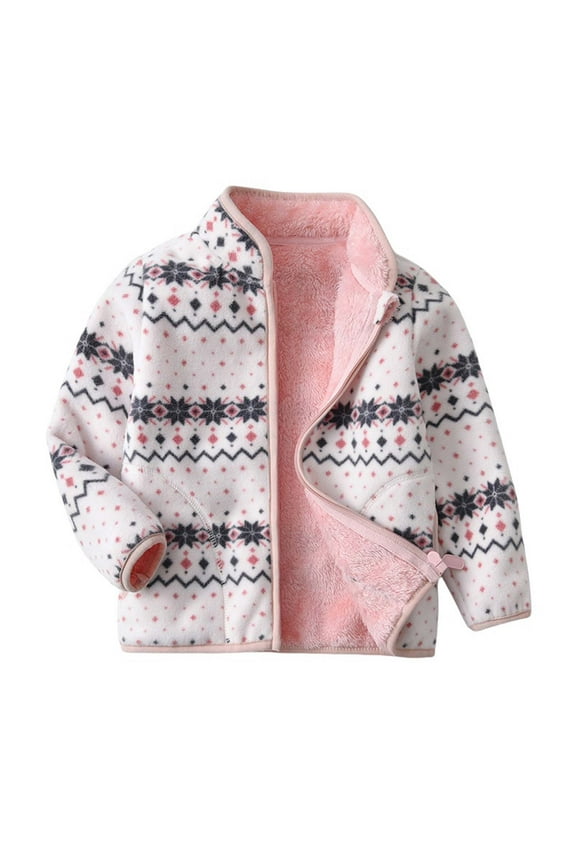 Girls Jacket Casual, Girls Fall Jacket Lightweight Leisure, Children's Fleece Jacket Stand Collar Boys and Girls Fleece Jacket
