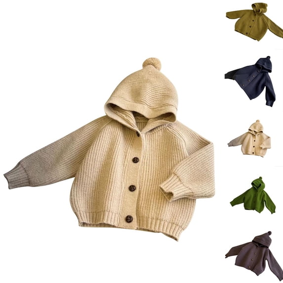 Avtoify Girls Jacket Casual, Girls Fall Jacket Lightweight Leisure, Children's Solid Color Multi-Functional Casual Open Cardigan Sweater Jacket Open Chest Knitted Sweater