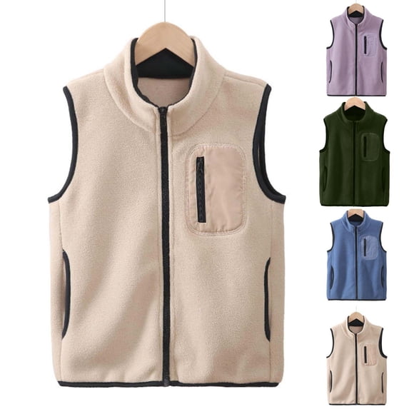 Avtoify Girls Jacket Casual, Girls Fall Jacket Lightweight Leisure, Fashion Boys and Girls Children's Fleece Lined Sleeveless Warm Jacket