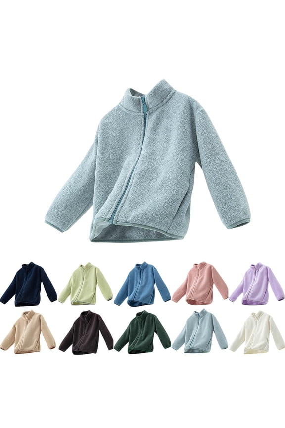 Girls Jacket Casual, Girls Fall Jacket Lightweight Leisure, and Winter Children's Collar Long Sleeve Jacket with Hand Pockets and Zipper Warm Jacket for Kids Casual Outerwear top