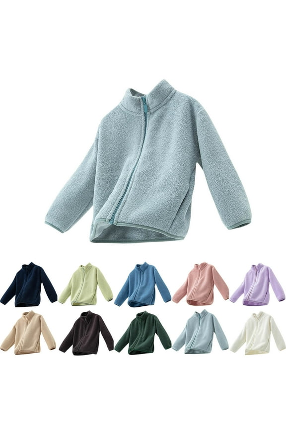 Girls Jacket Casual, Girls Fall Jacket Lightweight Leisure, and Winter Children's Lapel Long Sleeve Jacket with Hand Pockets and Zipper Warm Jacket for Boys and Girls Casual Outerwear top