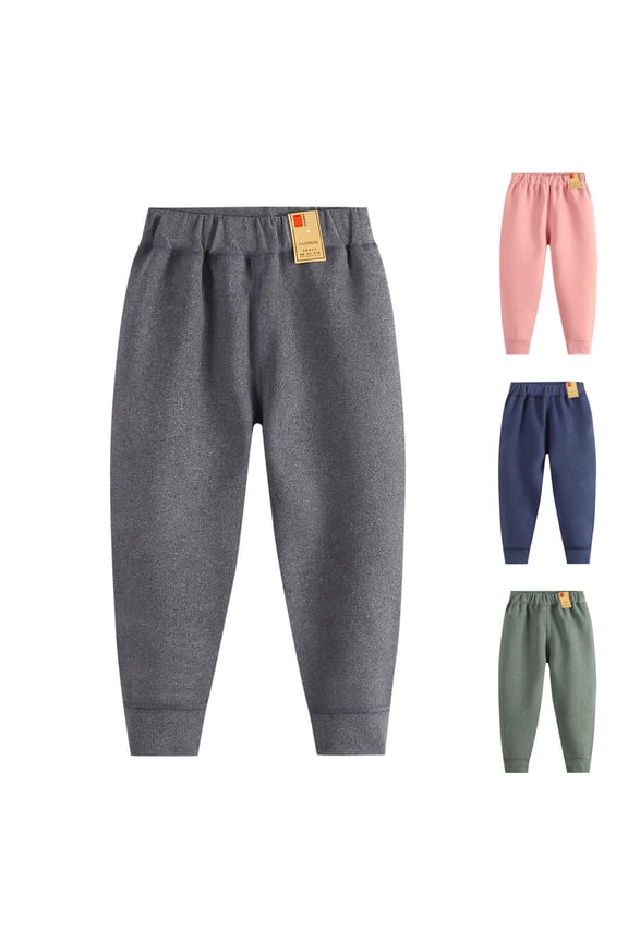 Girls Leggings Causal, Girls Pants Dressy, Children's Winter Solid Color Velvet Warmth Elastic Waist Ankle Tie Tight Trousers