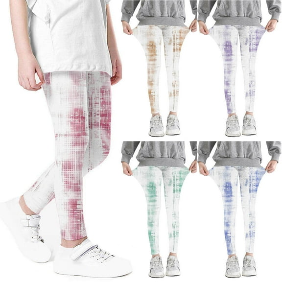Avtoify Girls Leggings Causal, Girls Pants Dressy, Girls' Gradual Printed High-Waist Elastic Soft Tight Pants, Children's Summer Underwear Pants