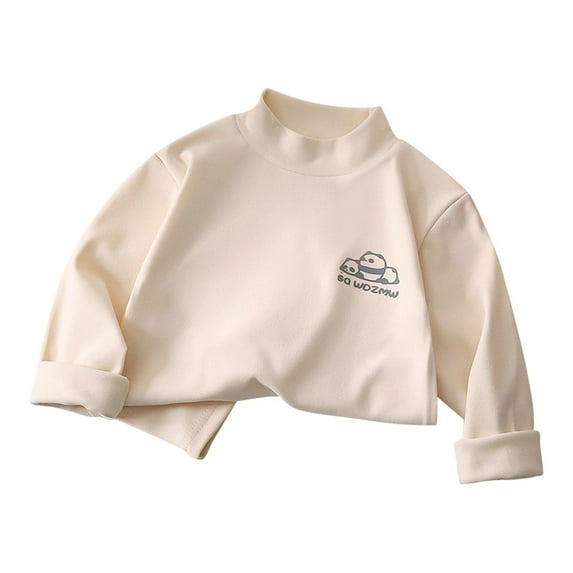 Avtoify Girls Long Sleeve Shirts Casual, Toddler Girls Fall Clothes, 3-16 Years Old Children's Casual Thick Half High Neck T-Shirt Basic Shirt Long Sleeve Round Neck top/Shirt