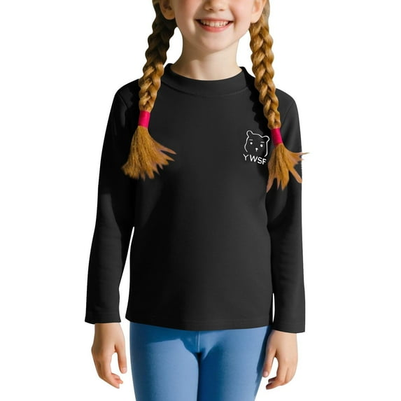 Avtoify Girls Long Sleeve Shirts Casual, Toddler Girls Fall Clothes, Children's Long-Sleeve T-Shirt Plain Color Sleepwear Round Neck Plain Color Shirt Suitable for Boys and Girls of All Ages