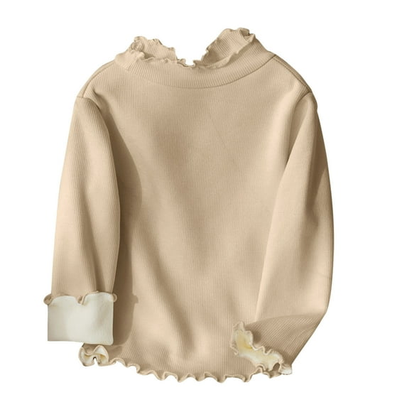 Avtoify Girls Long Sleeve Shirts Casual, Toddler Girls Fall Clothes, Children's Solid Color Casual Loose Long-Sleeved Round Neck