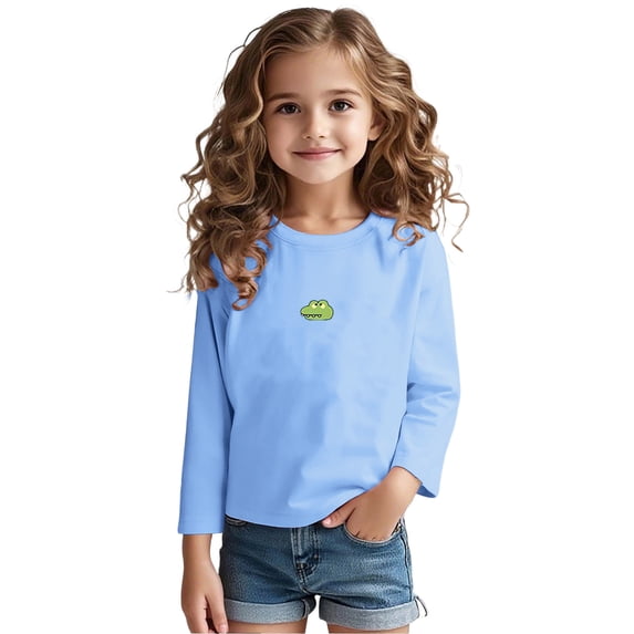 Avtoify Girls Long Sleeve Shirts Casual, Toddler Girls Fall Clothes, Girl's Long Sleeve T-Shirt Basic Shirt Long Sleeve Round Neck top