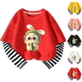 thumbnail image 1 of Avtoify Girls Long Sleeve Shirts Casual, Toddler Girls Fall Clothes, Girls Long Sleeve T-Shirt Girl Spring Style Children's Two-Piece Striped Sleeve T-Shirt, 1 of 4