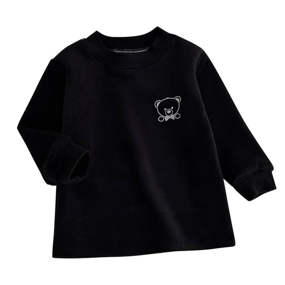 Avtoify Girls Long Sleeve Shirts Casual, Toddler Girls Fall Clothes, Men's and Women's Semi-High Collar Warm T-Shirt, Long-Sleeved Round Collar Shirt