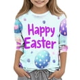 thumbnail image 1 of Avtoify Girls Long Sleeve Shirts Children's Fashion Heart Printed 3/4 Sleeve Round Neck Fashionable and Casual Tops/shirt, 1 of 4