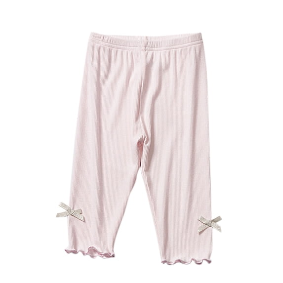 Avtoify Girls Pants Causal, Girls Sweatpants Dressy, Children's Solid Color Soft Tight Thin Elastic Wearable Long Pants with Bow