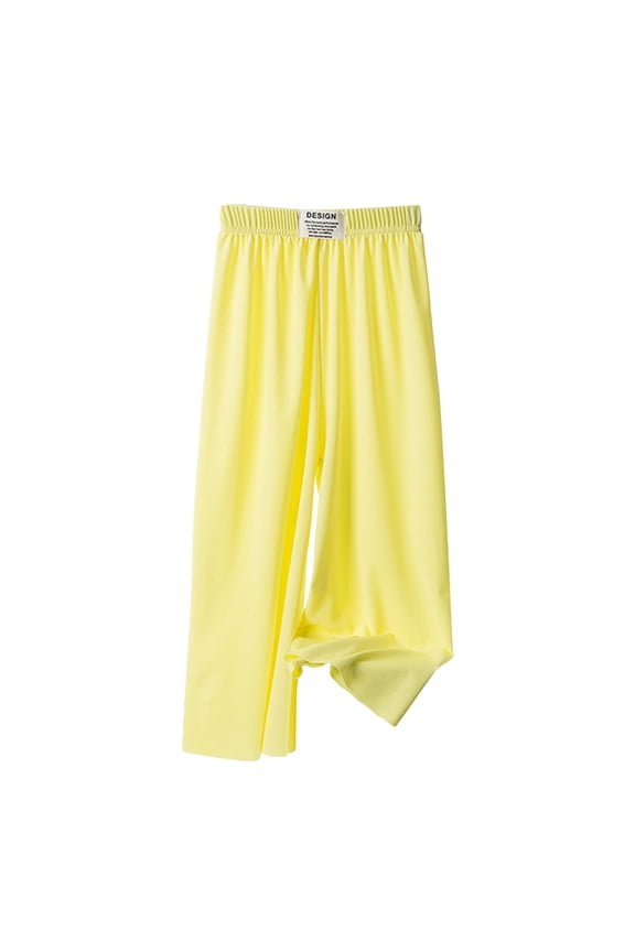 Girls Pants Causal, Girls Sweatpants Dressy, Toddler Girl's Fashionable Sweet Ice Silk Wide Leg Pants, Casual Pants and Tights